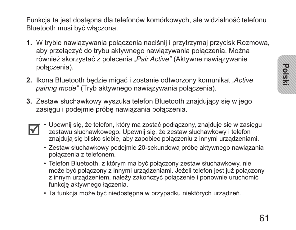 Polski | Samsung HM6450 User Manual | Page 63 / 191