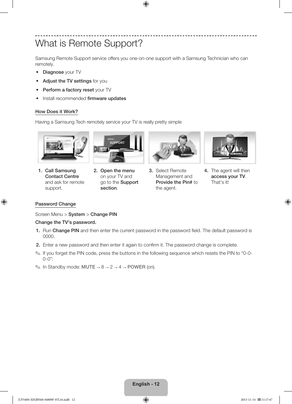 What is remote support | Samsung UE22F5410AW User Manual | Page 12 / 289