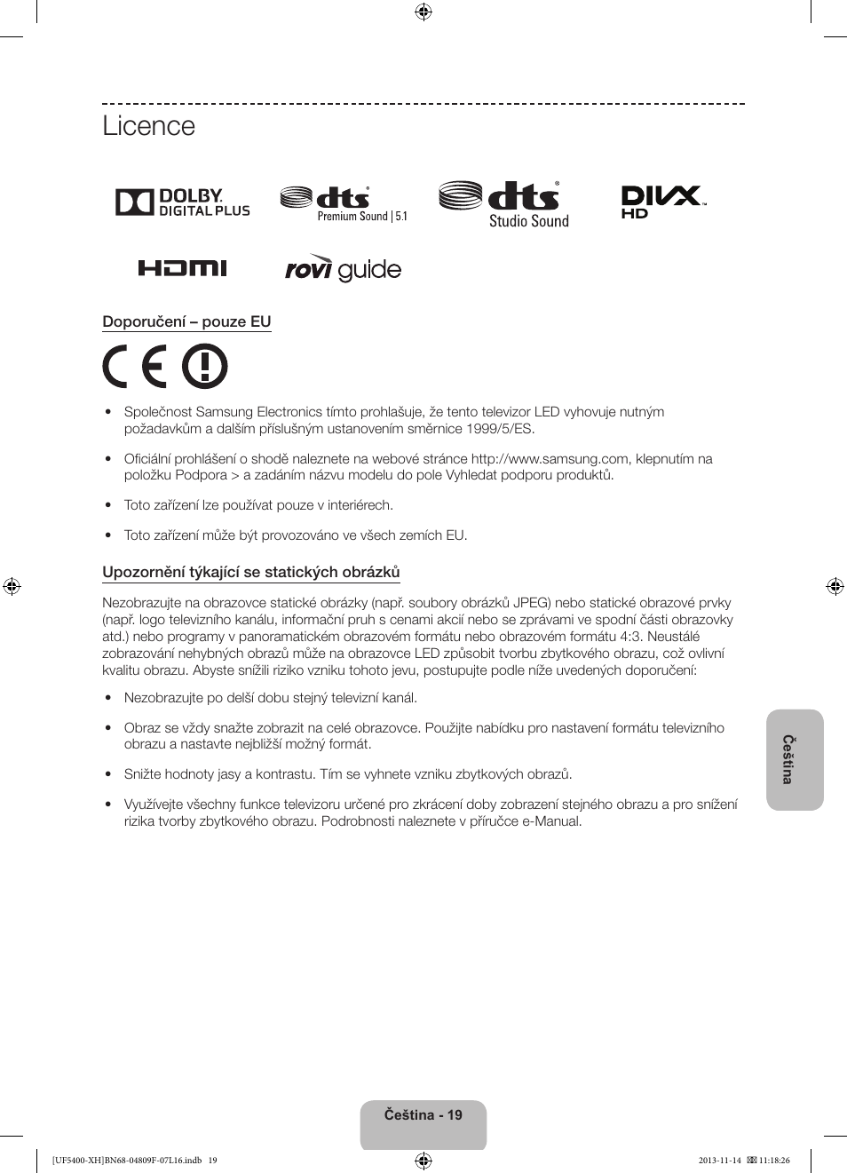 Licence | Samsung UE22F5410AW User Manual | Page 127 / 289