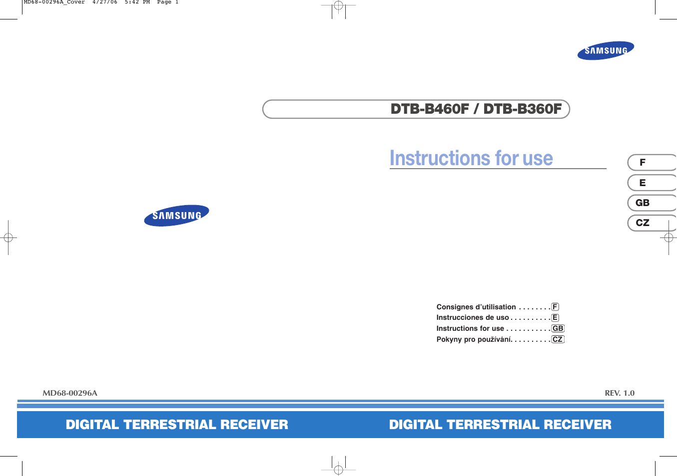 Samsung DTB-B360 User Manual | 62 pages