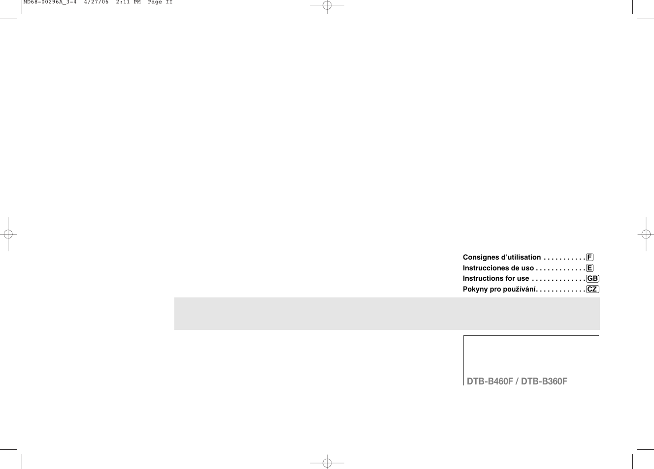 Samsung DTB-B360 User Manual | Page 2 / 62