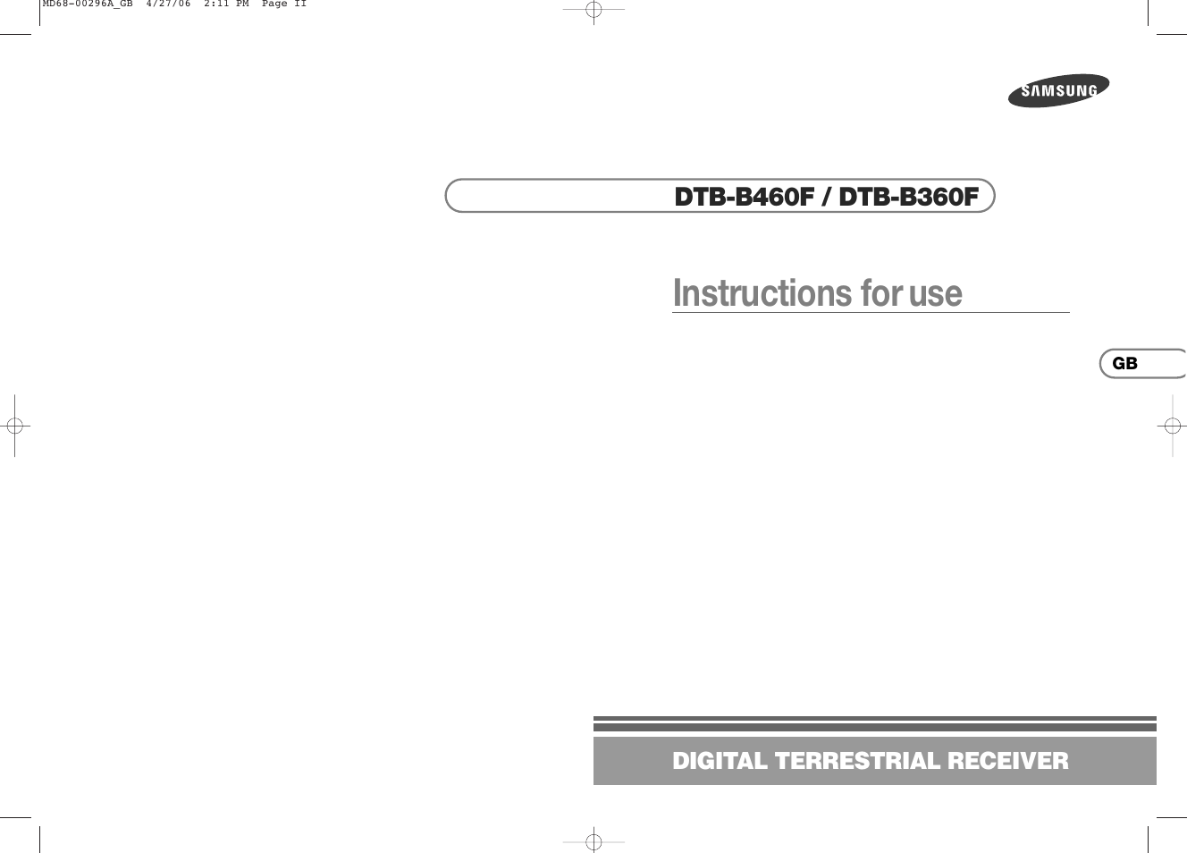 Instructions for use | Samsung DTB-B360 User Manual | Page 33 / 62