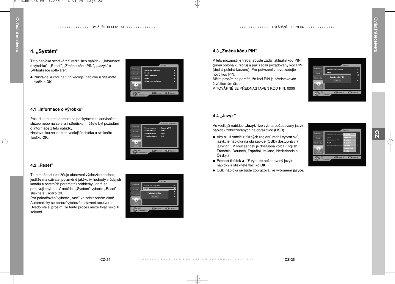 „systém | Samsung DTB-B360 User Manual | Page 60 / 62