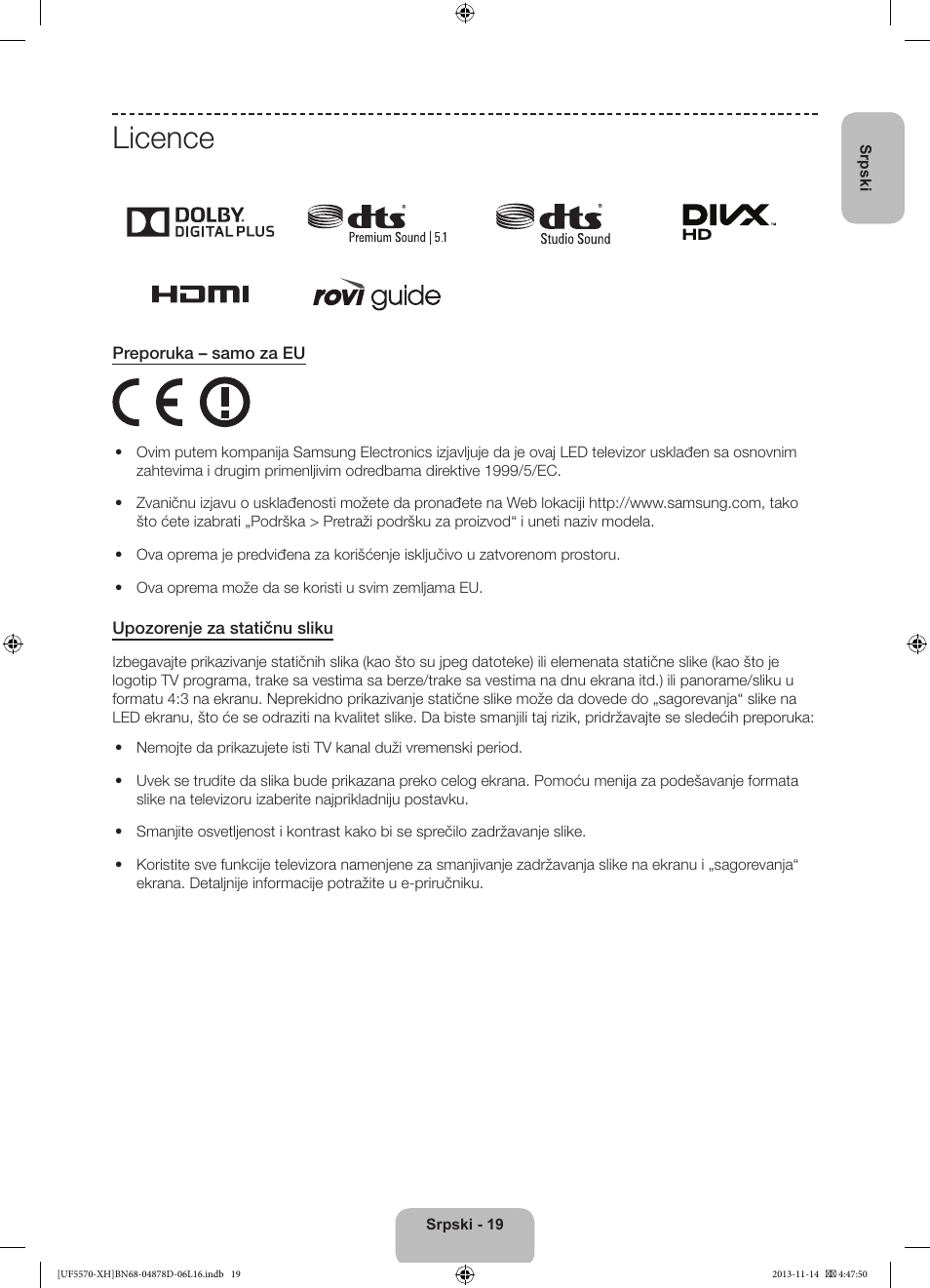 Licence | Samsung UE46F5570SS User Manual | Page 181 / 289