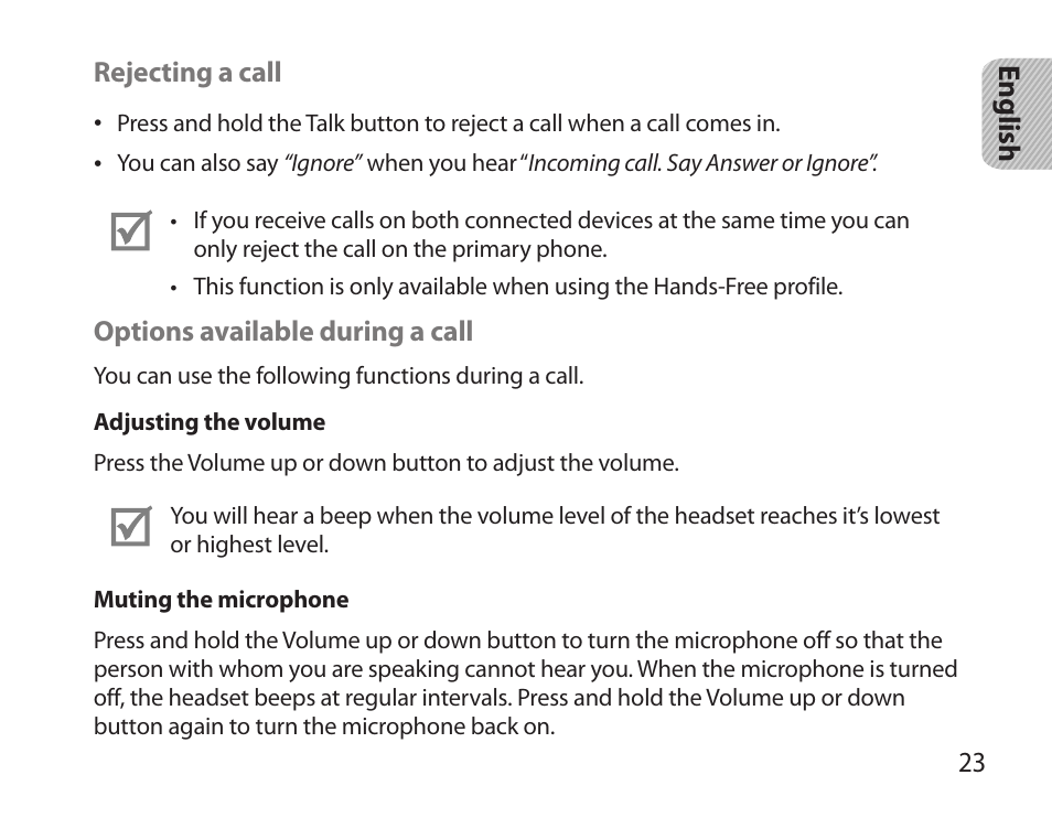 Samsung HM3700 User Manual | Page 25 / 213