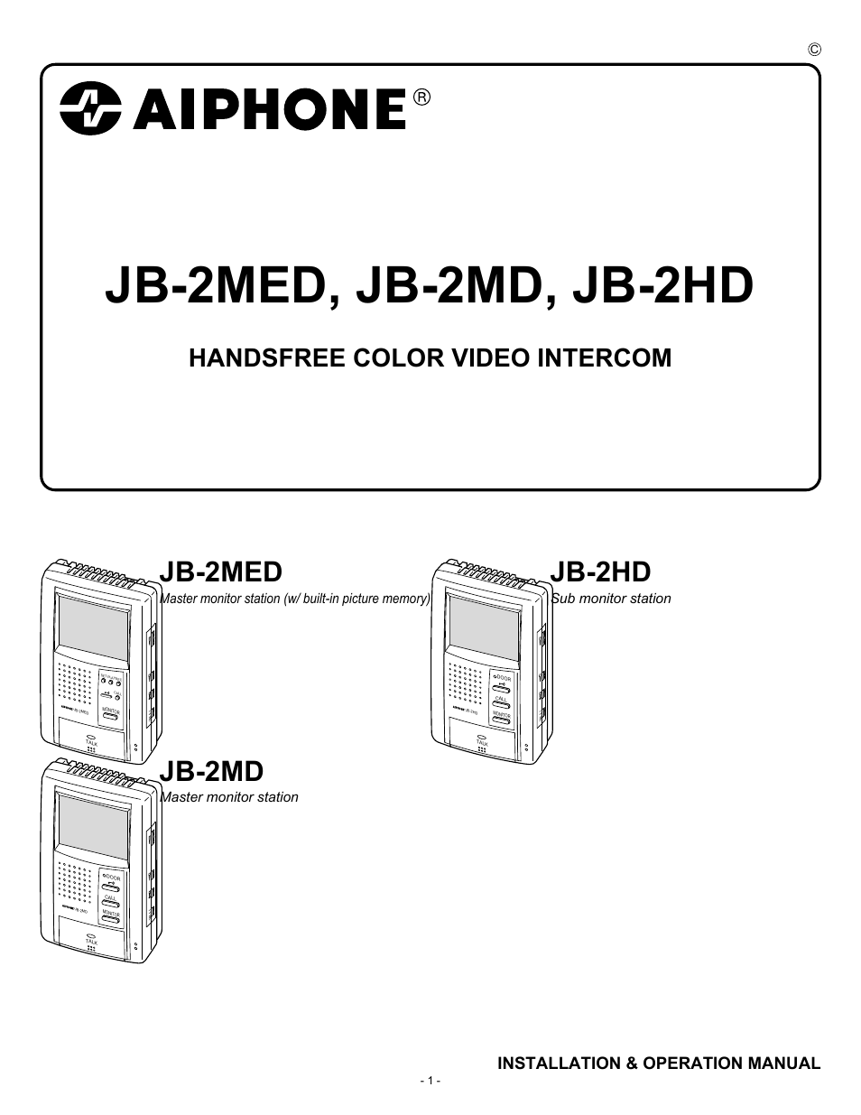 Aiphone JB-2MED User Manual | 14 pages