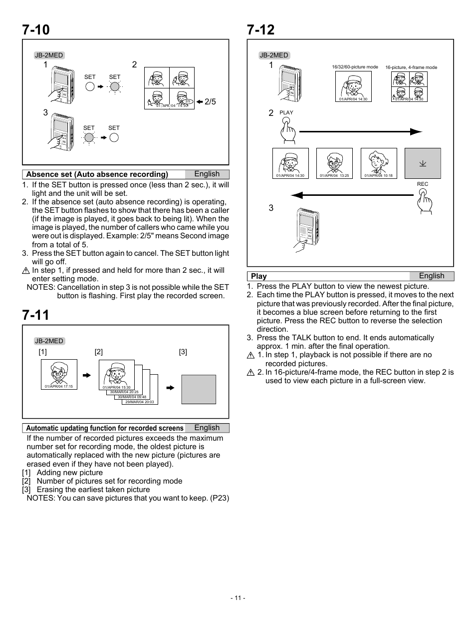 Aiphone JB-2MED User Manual | Page 11 / 14