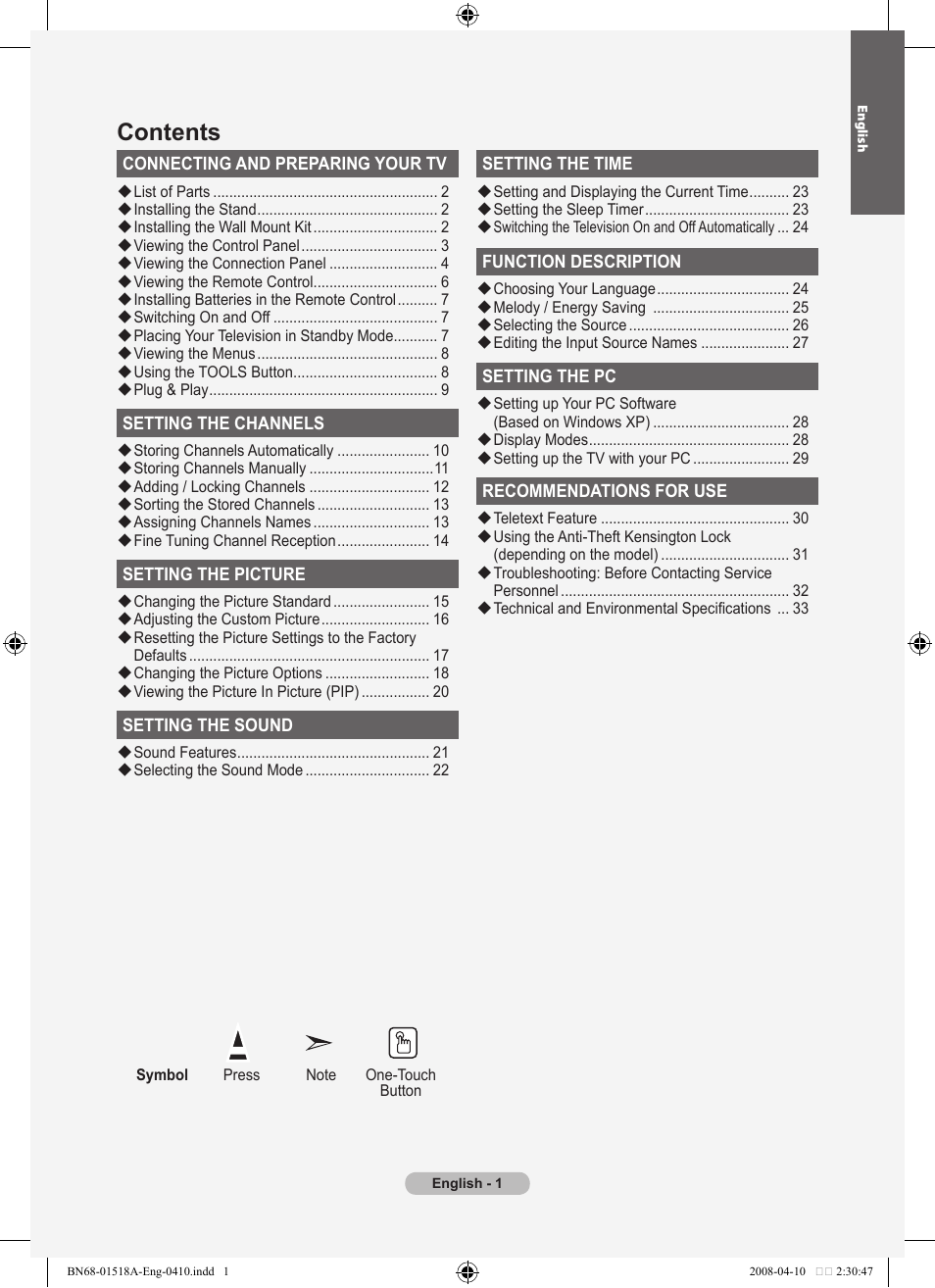 Samsung LE32A330J1N User Manual | Page 3 / 413