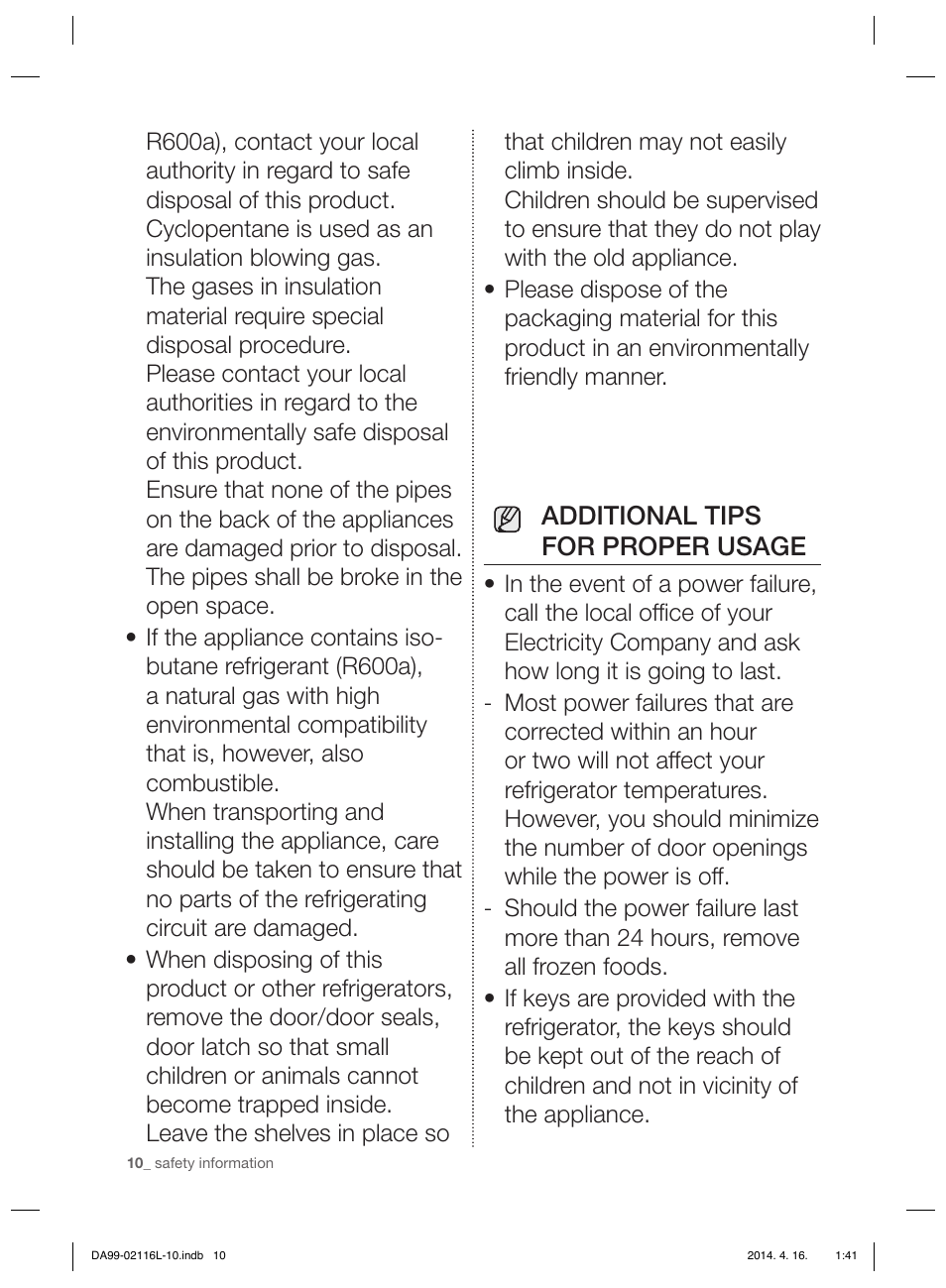 Additional tips for proper usage | Samsung RL55VTEBG User Manual | Page 10 / 240