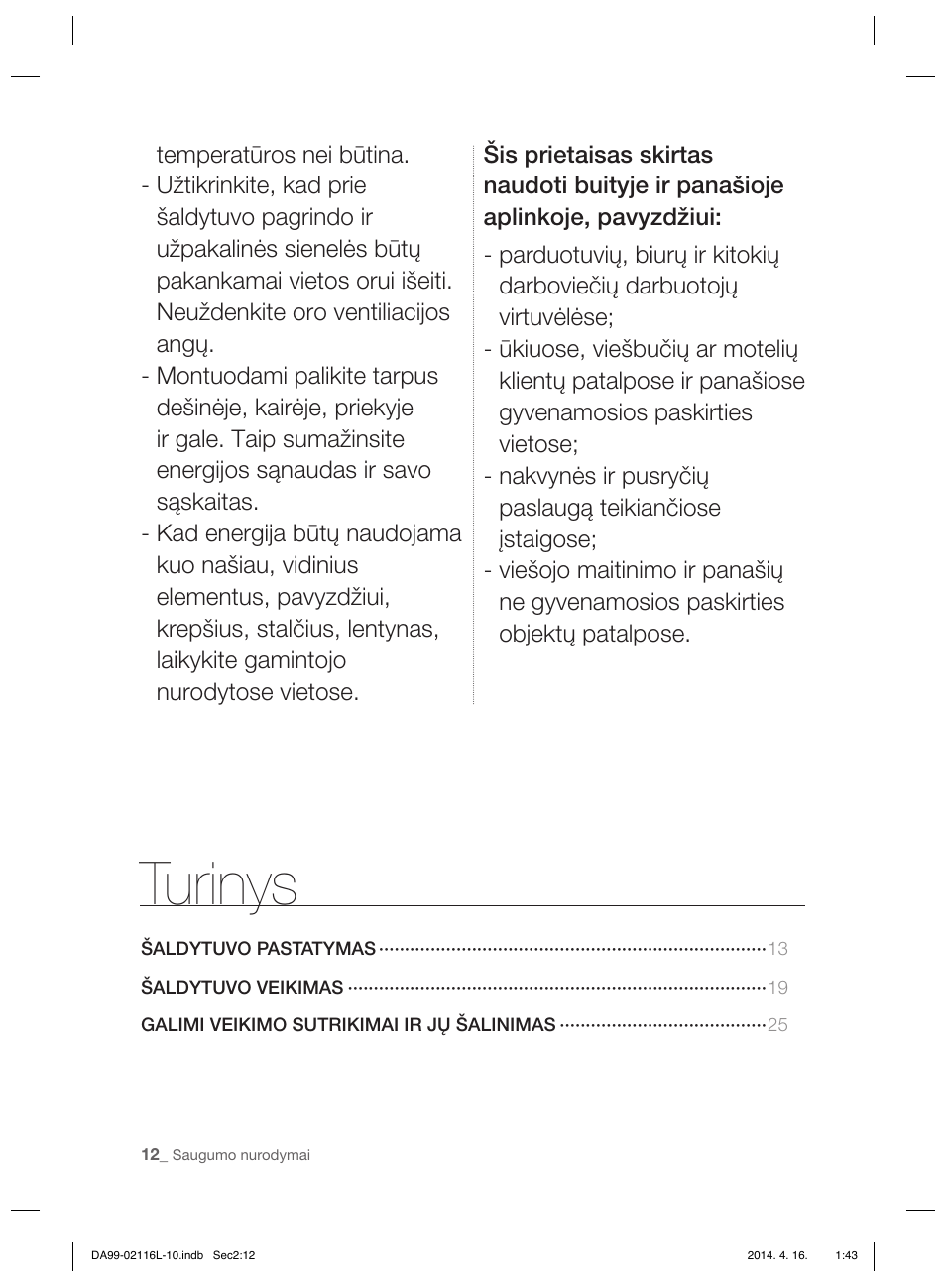 Turinys | Samsung RL55VTEBG User Manual | Page 198 / 240