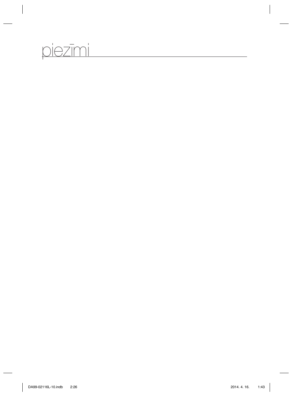 Piezīmi | Samsung RL55VTEBG User Manual | Page 238 / 240