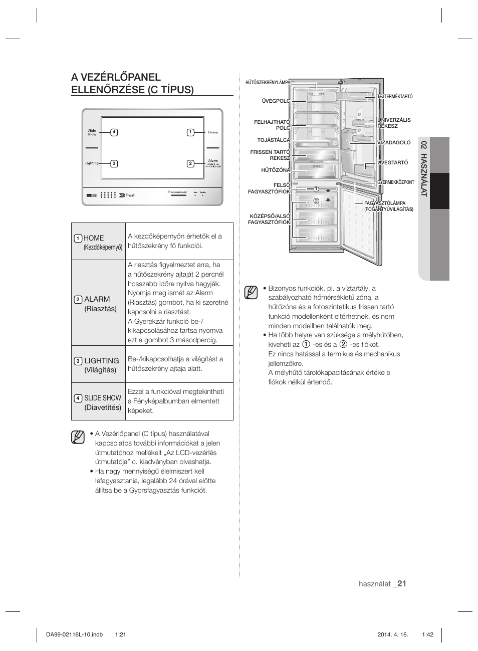 A vezérlőpanel ellenőrzése (c típus) | Samsung RL55VTEBG User Manual | Page 73 / 240