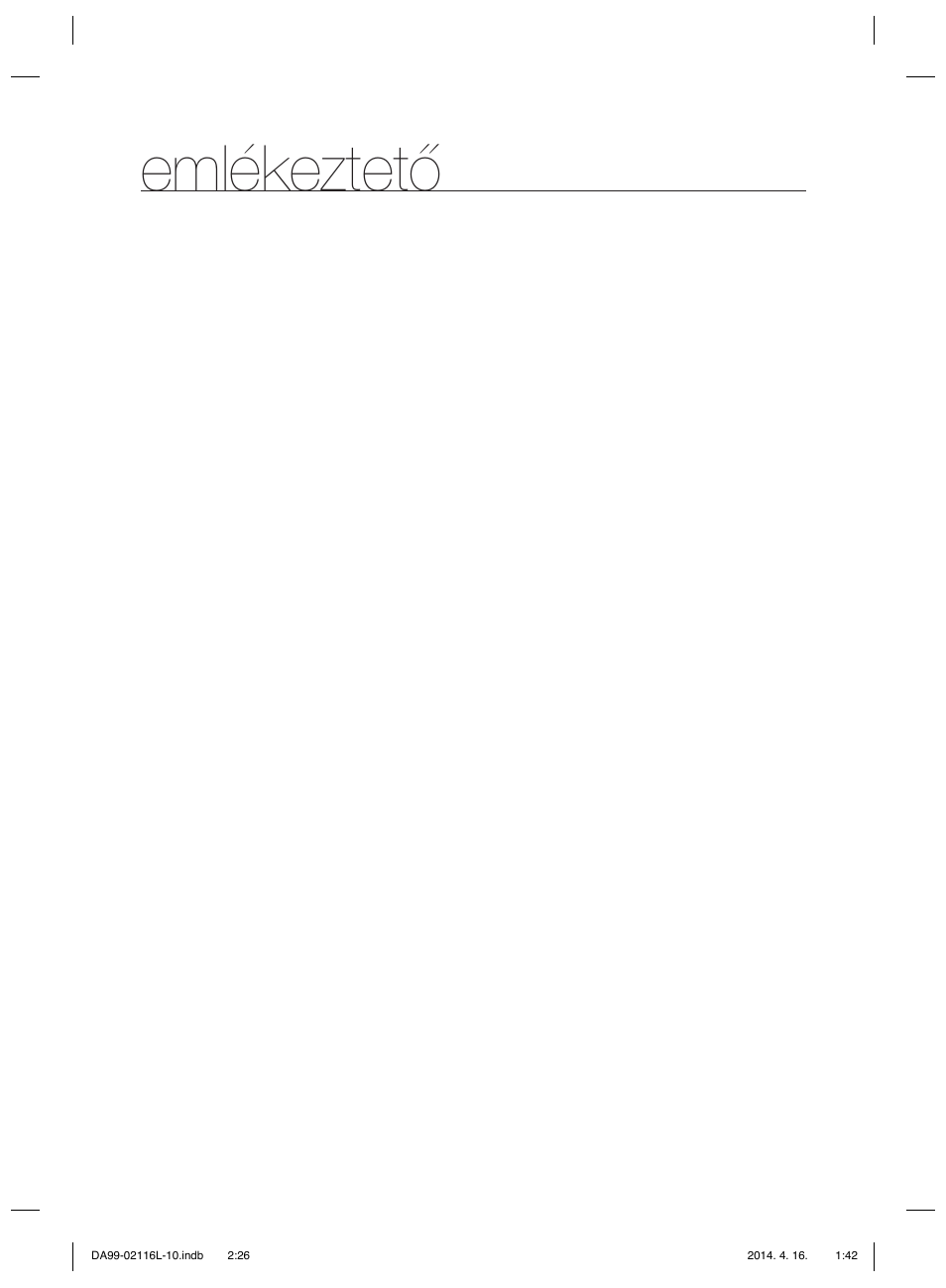 Emlékeztető | Samsung RL55VTEBG User Manual | Page 78 / 240