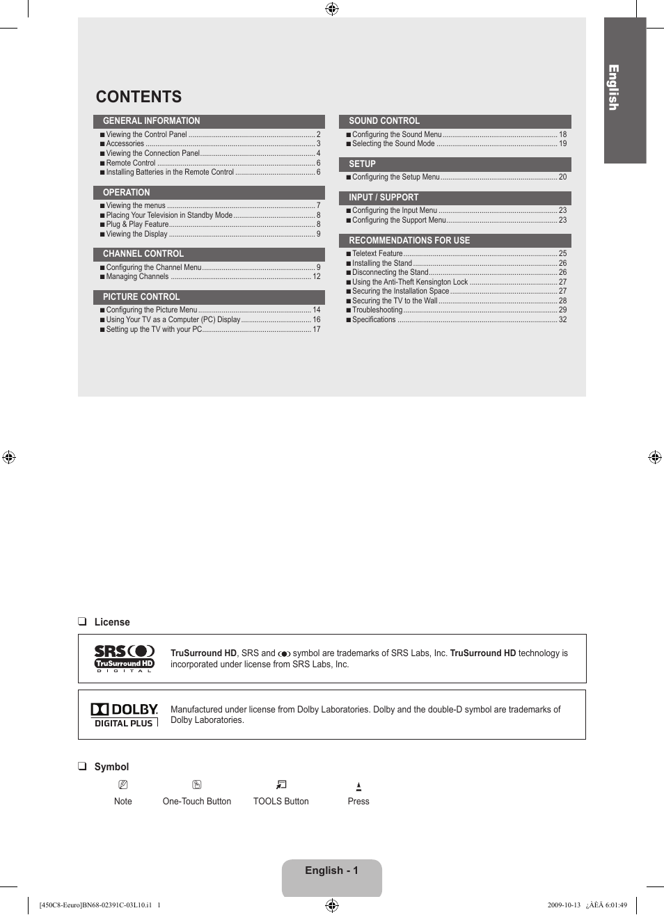 Samsung LE22B450C8W User Manual | Page 3 / 348