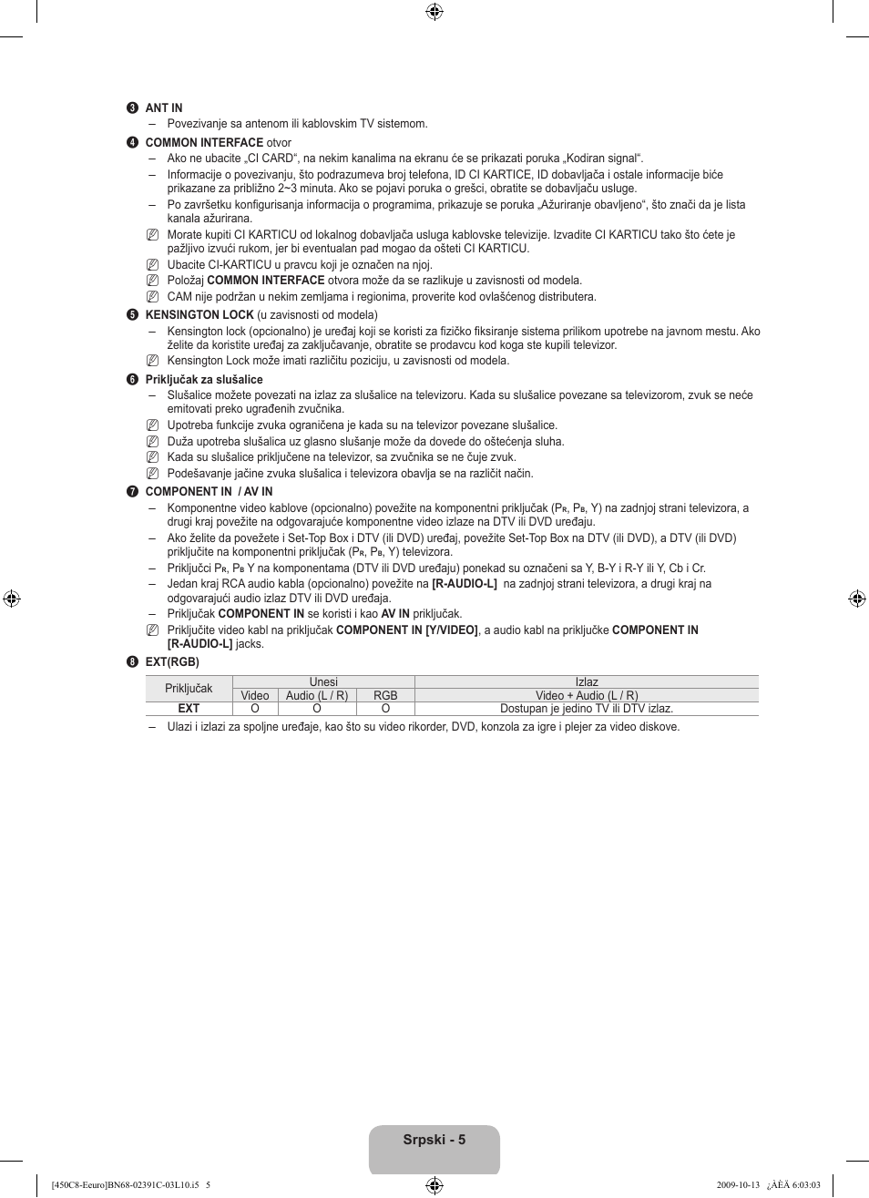 Samsung LE22B450C8W User Manual | Page 313 / 348