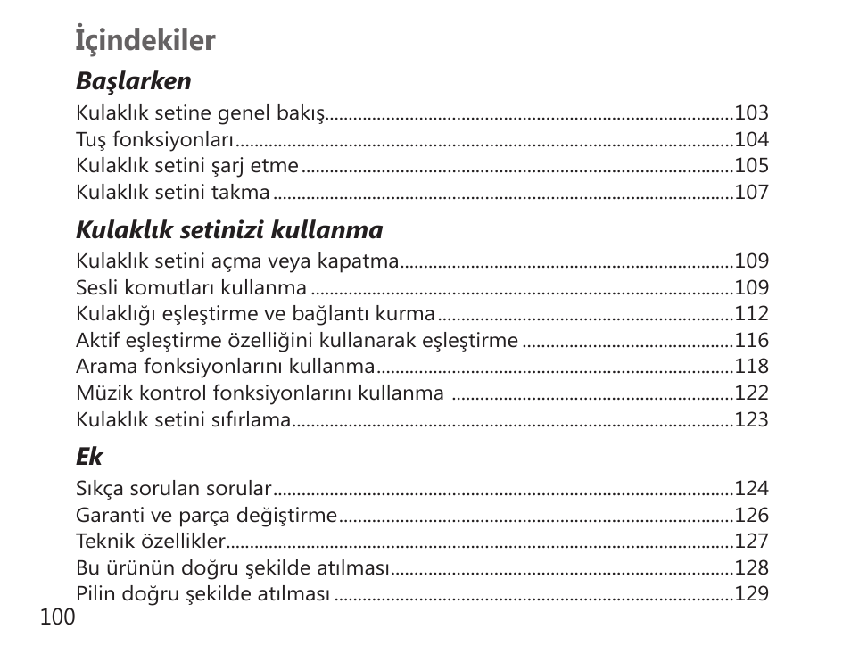 Türkçe, Içindekiler | Samsung BHS3000 User Manual | Page 102 / 196