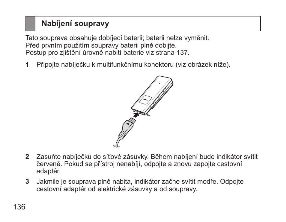 Nabíjení soupravy | Samsung BHS3000 User Manual | Page 138 / 196