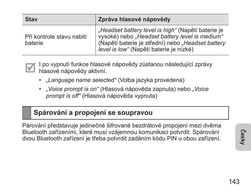 Spárování a propojení se soupravou | Samsung BHS3000 User Manual | Page 145 / 196