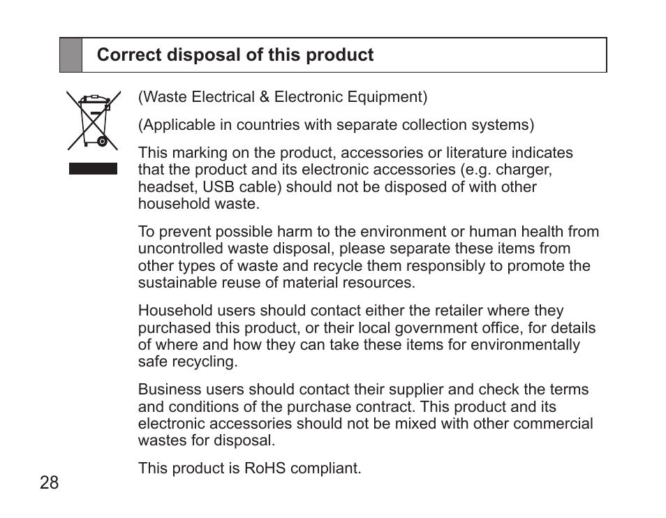 Correct disposal of this product | Samsung BHS3000 User Manual | Page 30 / 196