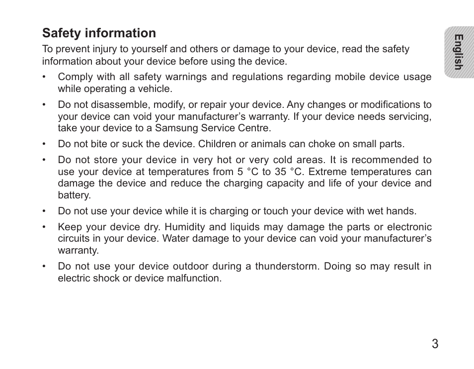 3safety information | Samsung BHS3000 User Manual | Page 5 / 196