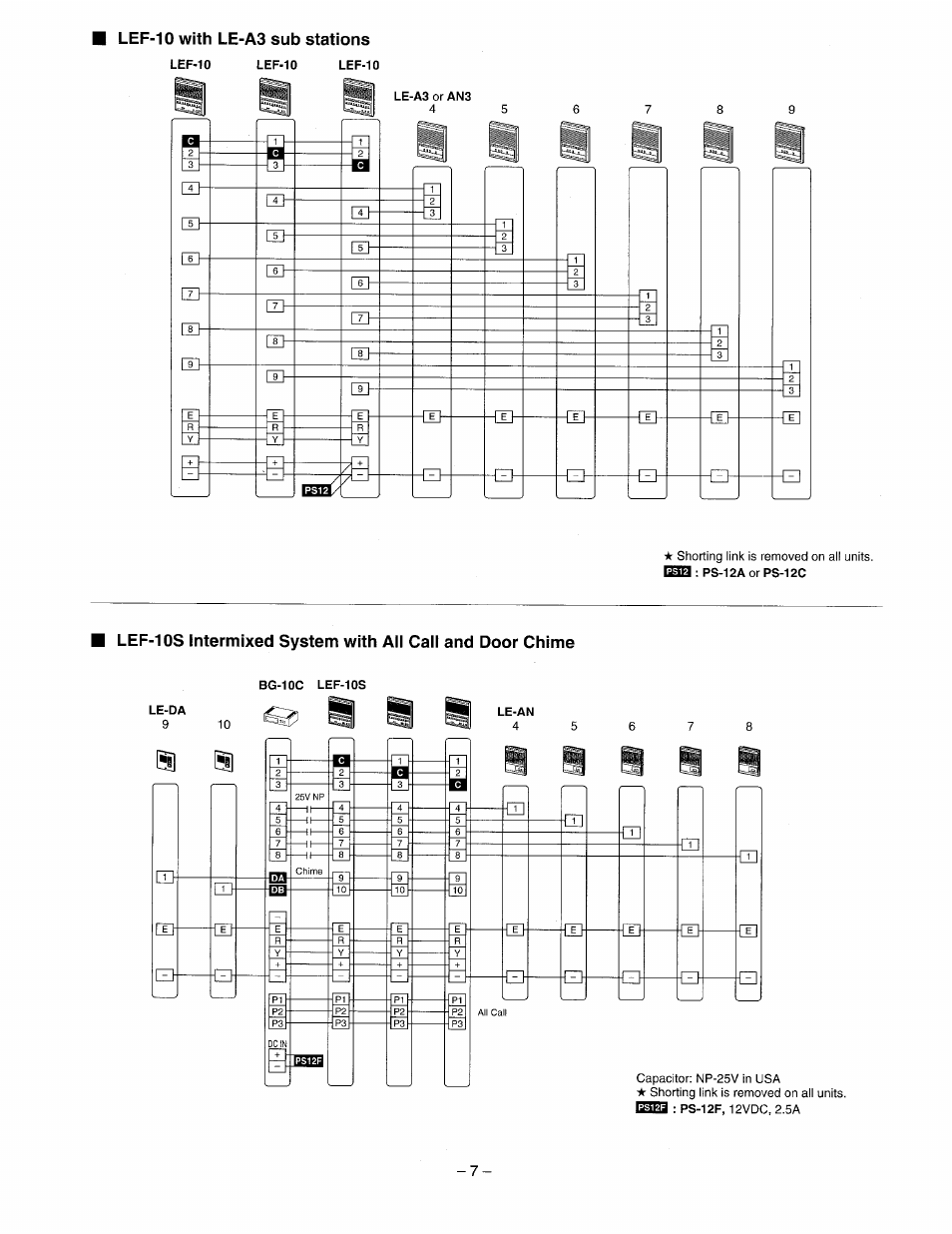 Lef-10 with le-a3 sub stations | Aiphone LEF-3 User Manual | Page 7 / 12