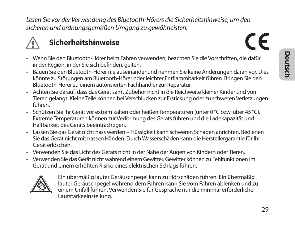 Sicherheitshinweise | Samsung HM1800 User Manual | Page 31 / 161
