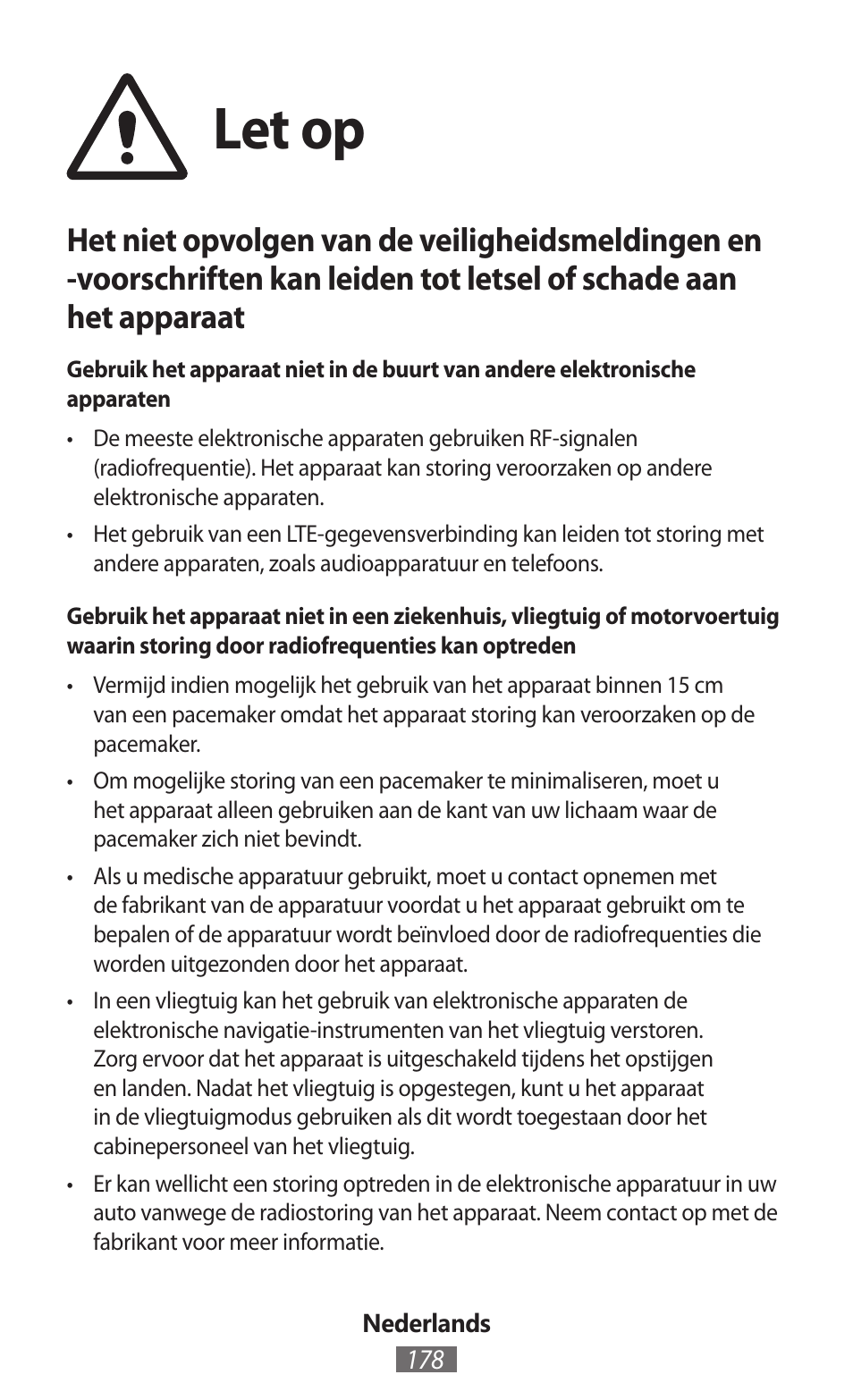 Let op | Samsung GT-I8262 User Manual | Page 179 / 718