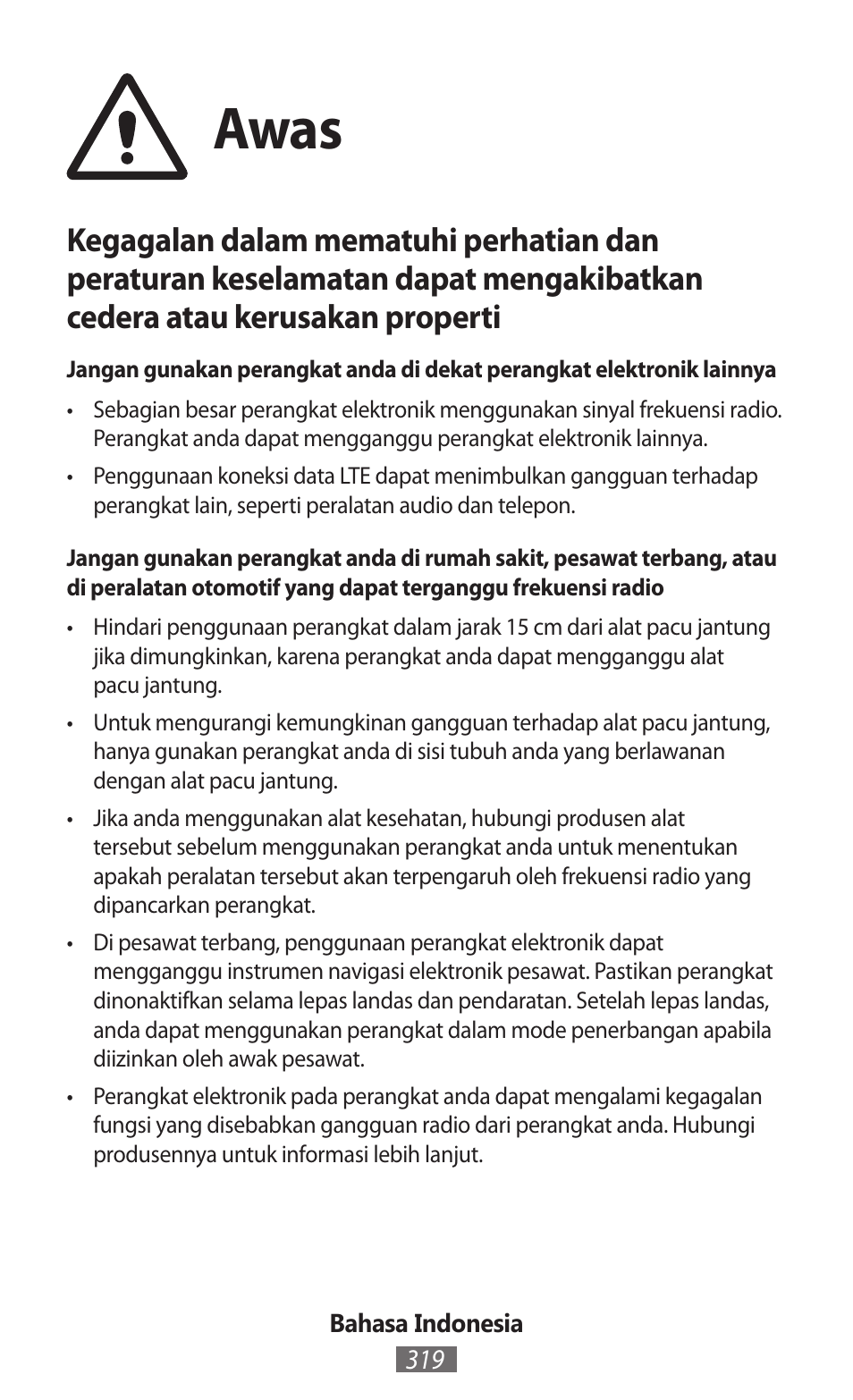 Awas | Samsung GT-I8262 User Manual | Page 320 / 718