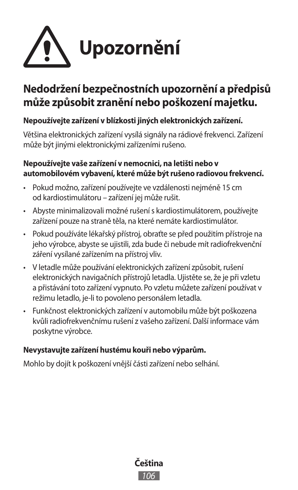 Upozornění | Samsung SM-R350 User Manual | Page 107 / 605