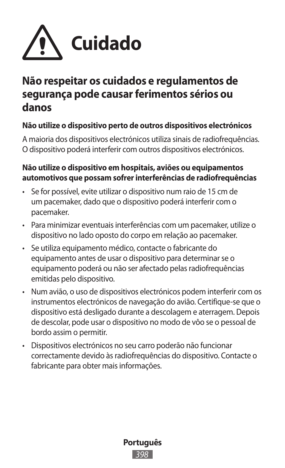 Cuidado | Samsung SM-R350 User Manual | Page 399 / 605