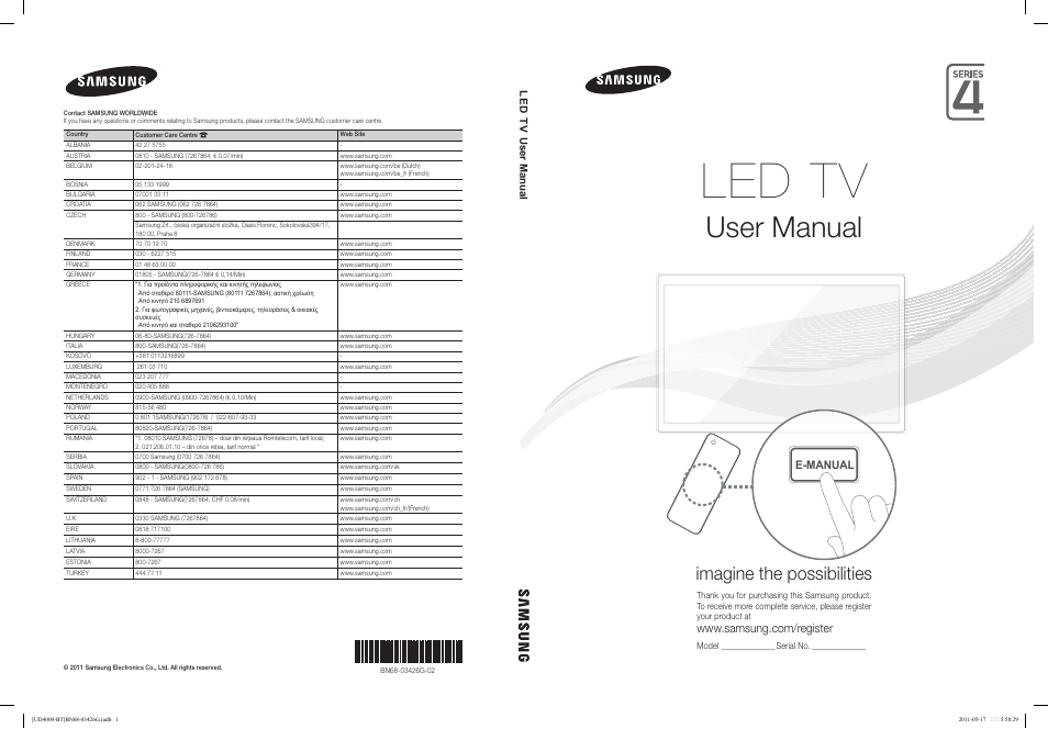 Samsung UE32D4000NW User Manual | 146 pages