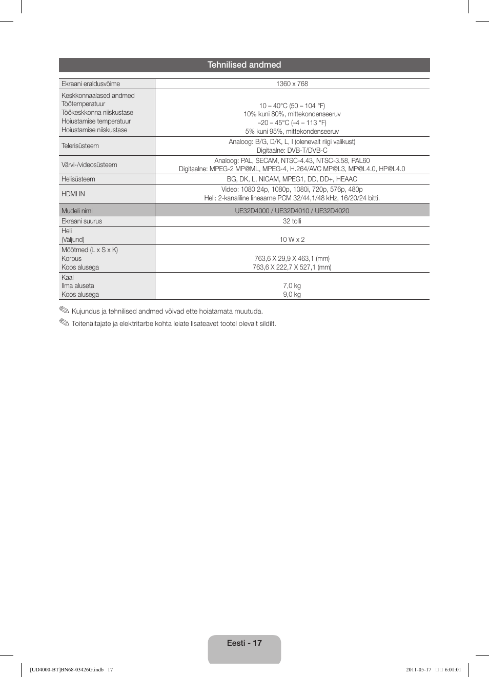 Samsung UE32D4000NW User Manual | Page 113 / 146