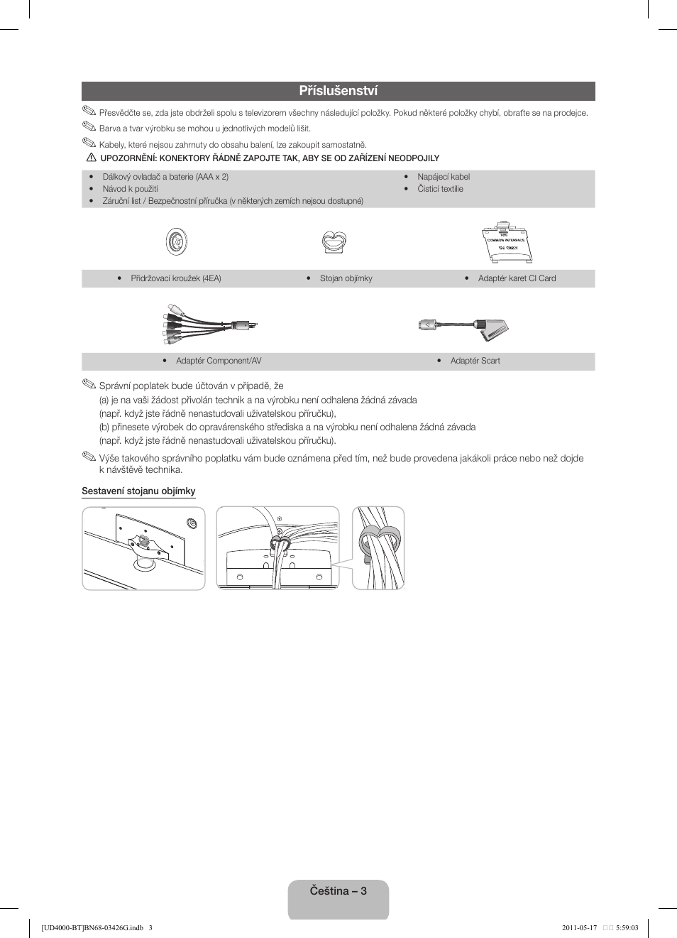 Příslušenství | Samsung UE32D4000NW User Manual | Page 19 / 146