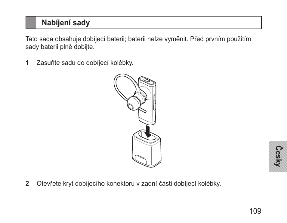 Nabíjení sady | Samsung BHM3200 User Manual | Page 111 / 158