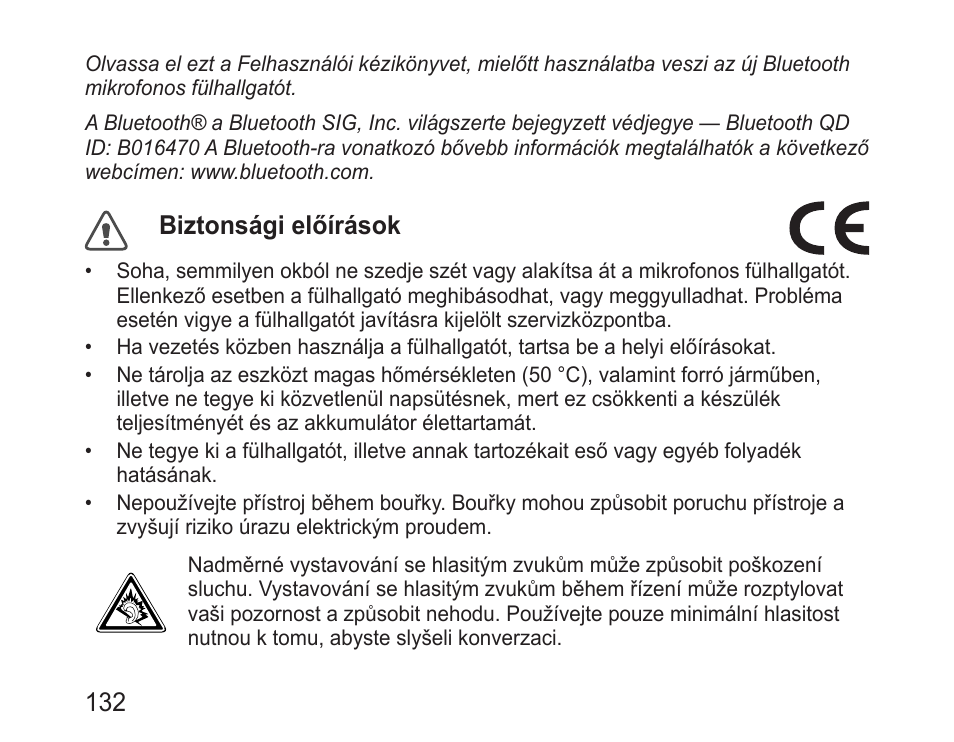 Biztonsági előírások | Samsung BHM3200 User Manual | Page 134 / 158