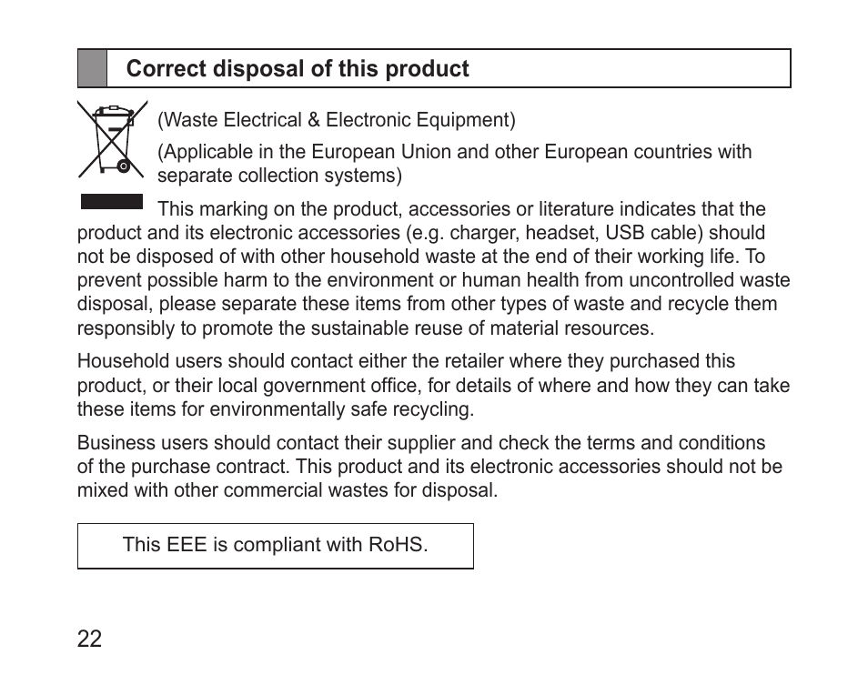 Correct disposal of this product | Samsung BHM3200 User Manual | Page 24 / 158