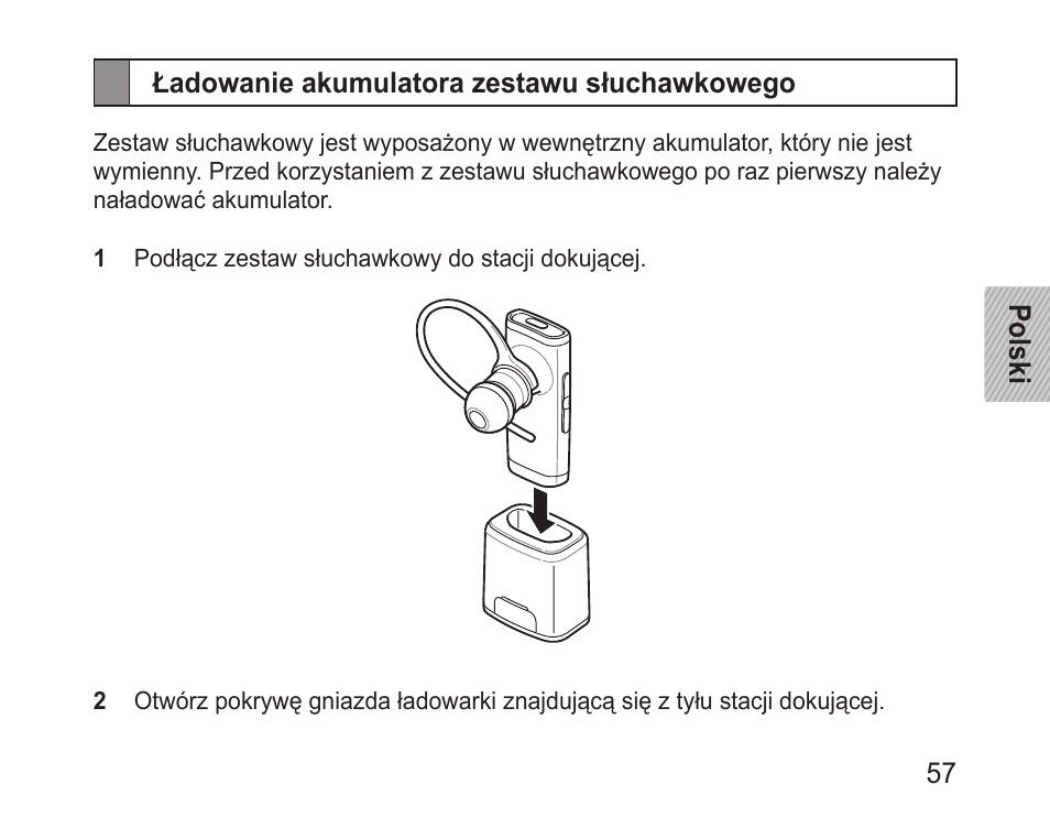 Ładowanie akumulatora zestawu słuchawkowego | Samsung BHM3200 User Manual | Page 59 / 158