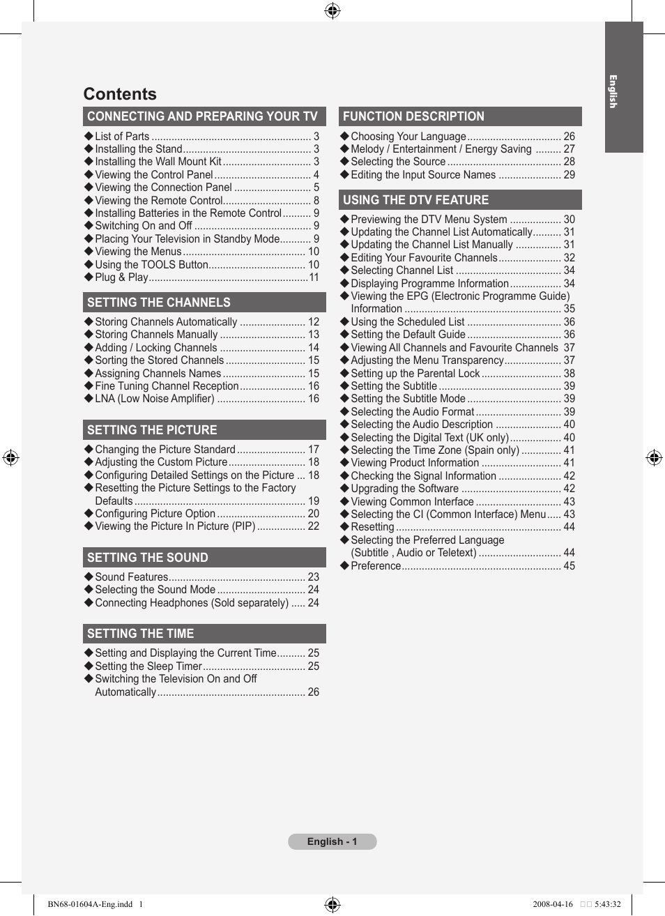 Samsung LE37A616A3F User Manual | Page 3 / 614