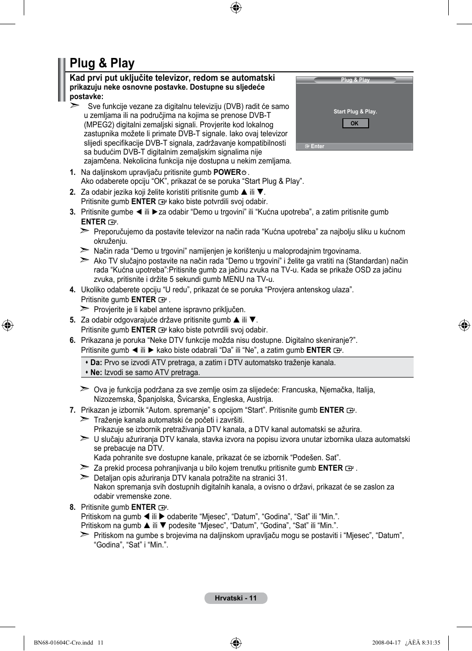 Plug & play | Samsung LE37A616A3F User Manual | Page 353 / 614