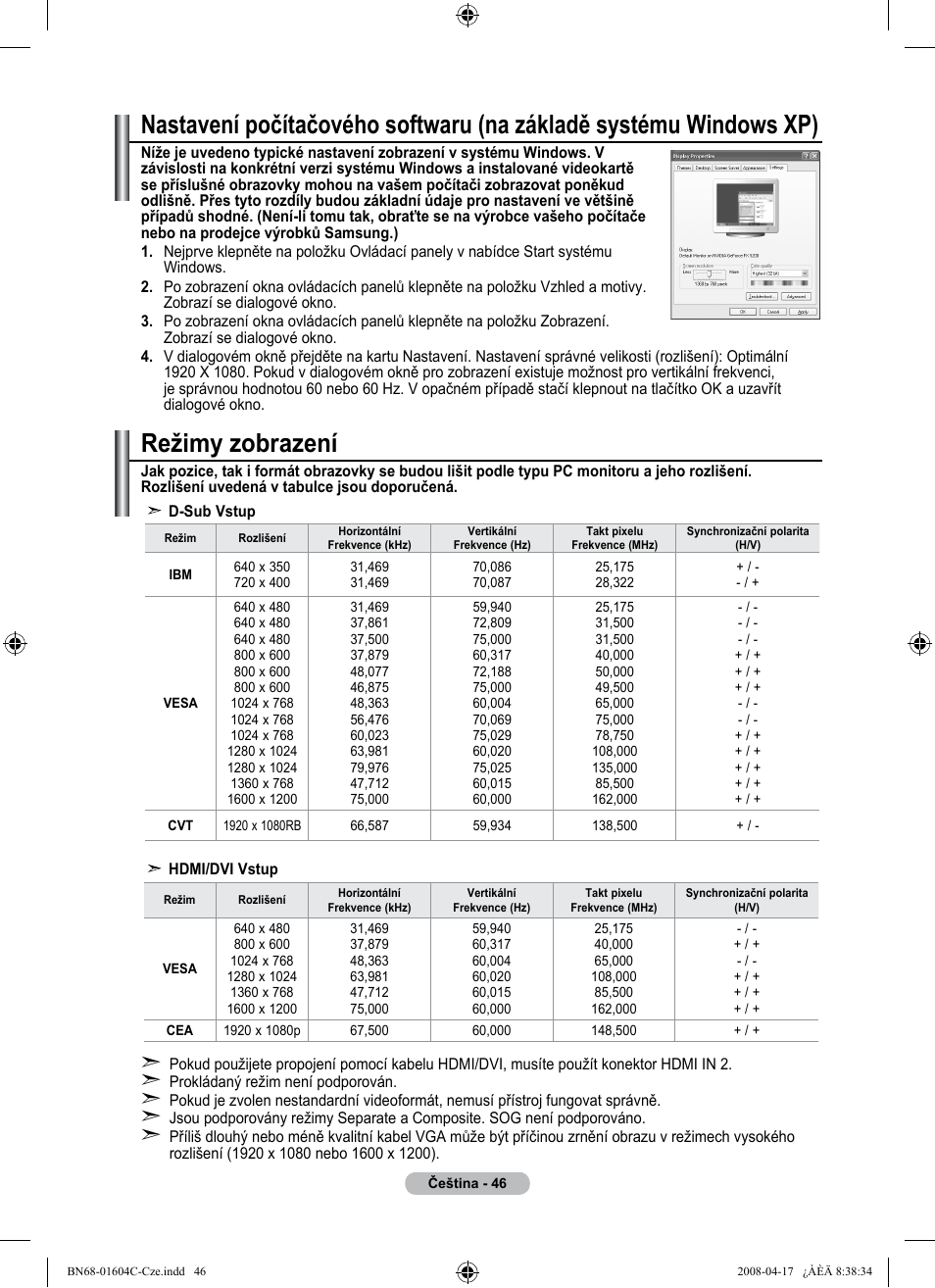 Režimy zobrazení | Samsung LE37A616A3F User Manual | Page 456 / 614