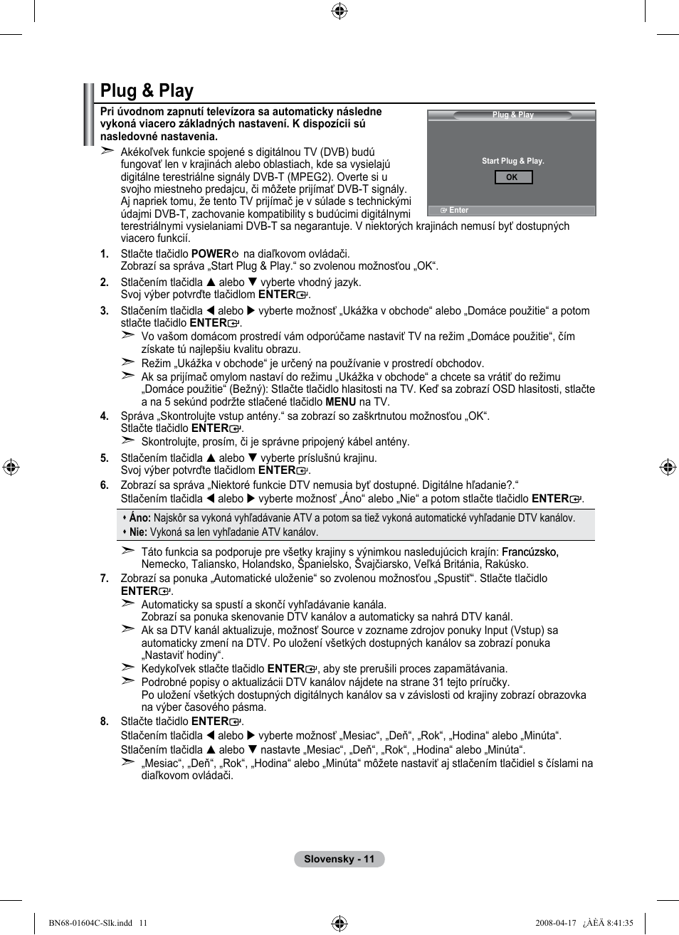 Plug & play | Samsung LE37A616A3F User Manual | Page 489 / 614