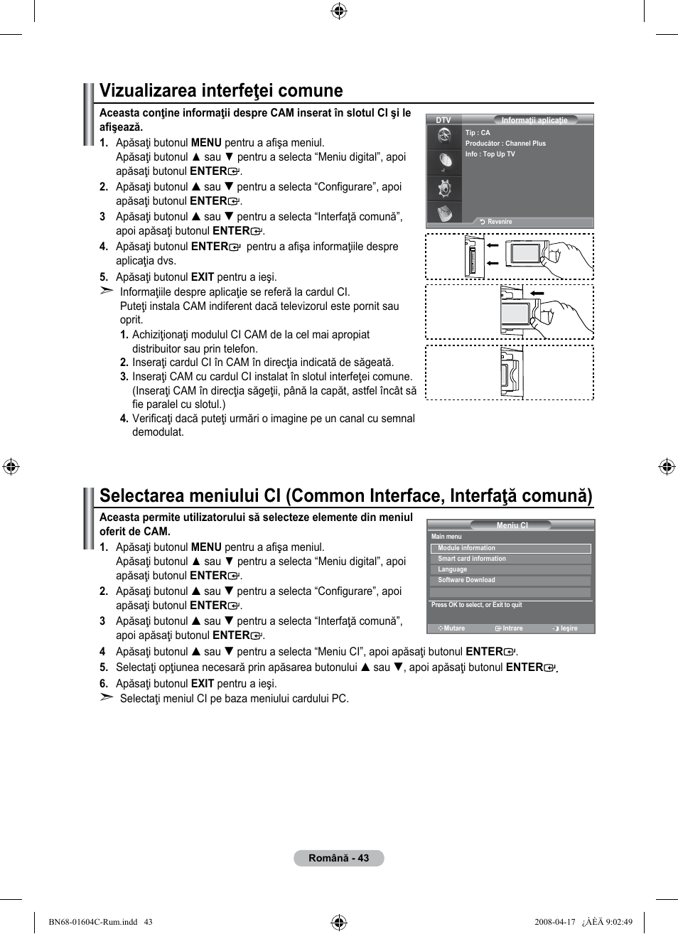 Vizualizarea interfeţei comune | Samsung LE37A616A3F User Manual | Page 589 / 614