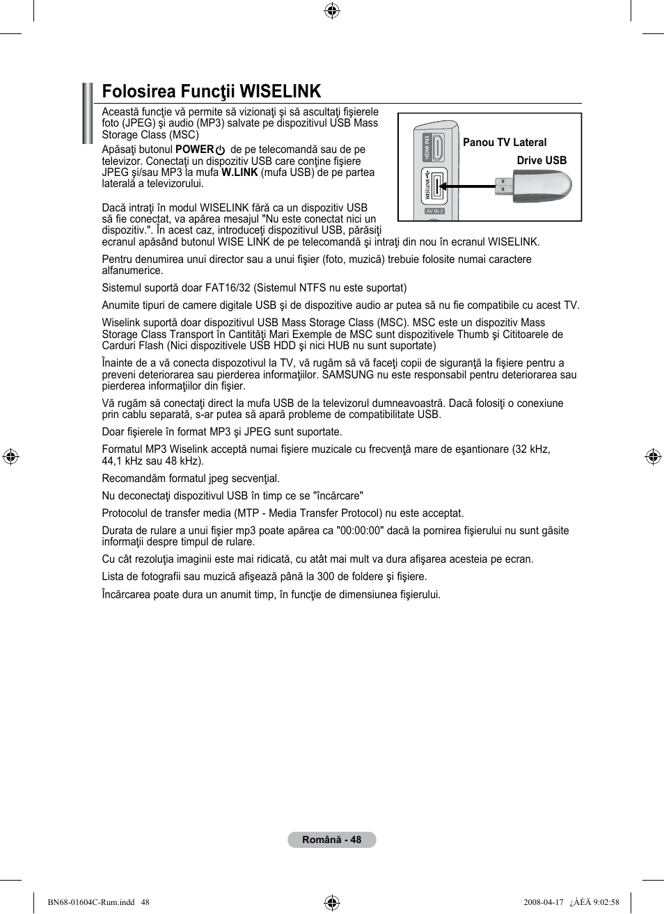 Folosirea funcţii wiselink | Samsung LE37A616A3F User Manual | Page 594 / 614