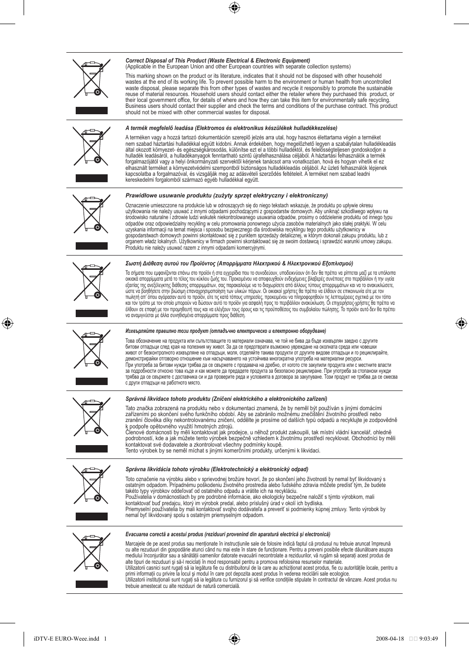 Weee | Samsung LE37A616A3F User Manual | Page 614 / 614