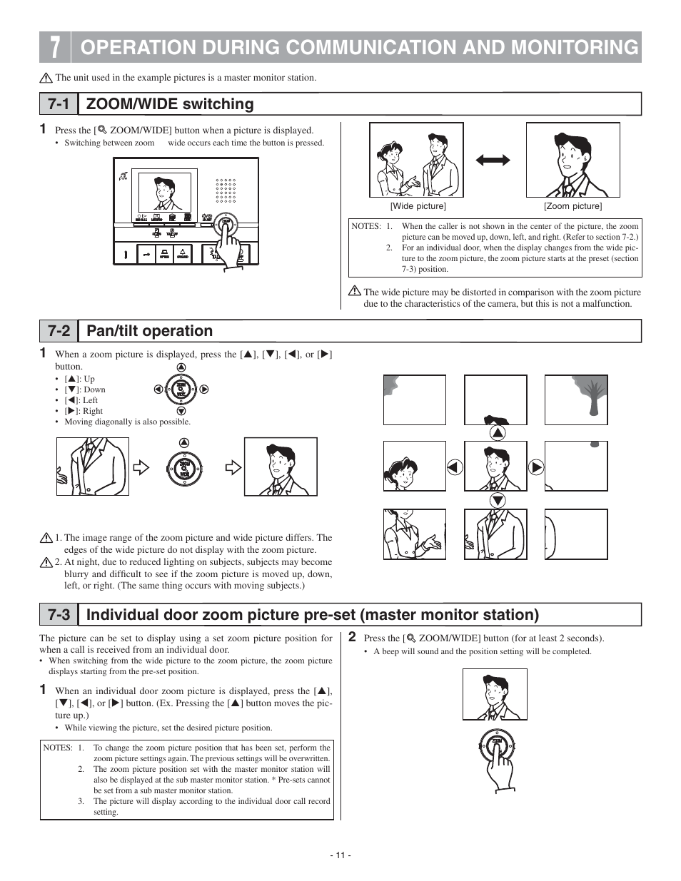 Operation during communication and monitoring | Aiphone GT-2C-L User Manual | Page 11 / 26