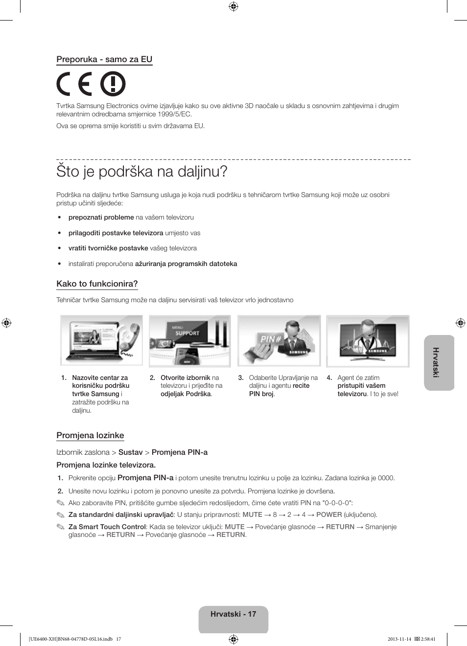 Što je podrška na daljinu | Samsung UE40F6400AK User Manual | Page 137 / 385