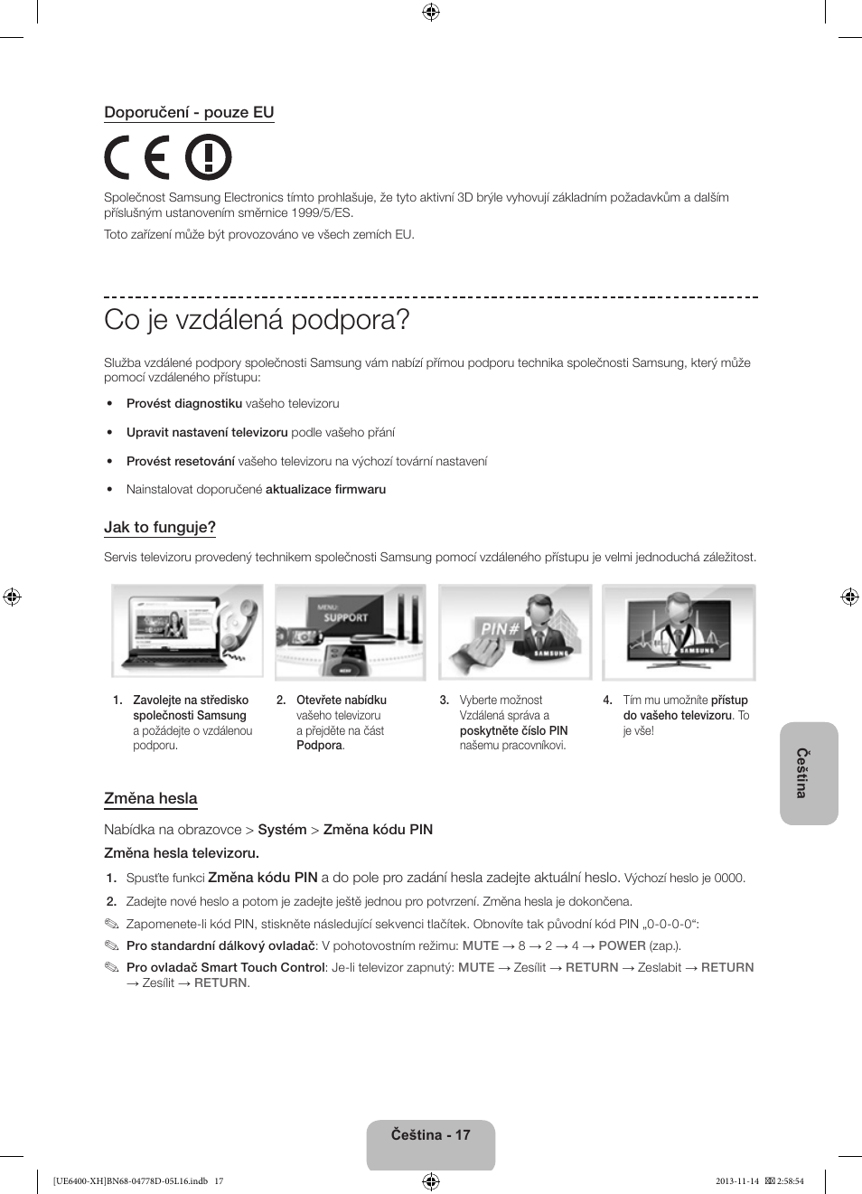 Co je vzdálená podpora | Samsung UE40F6400AK User Manual | Page 161 / 385