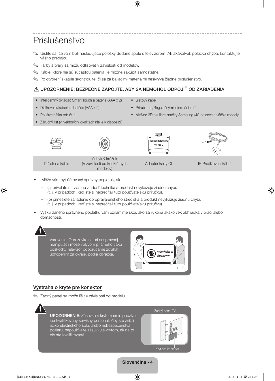 Príslušenstvo | Samsung UE40F6400AK User Manual | Page 172 / 385