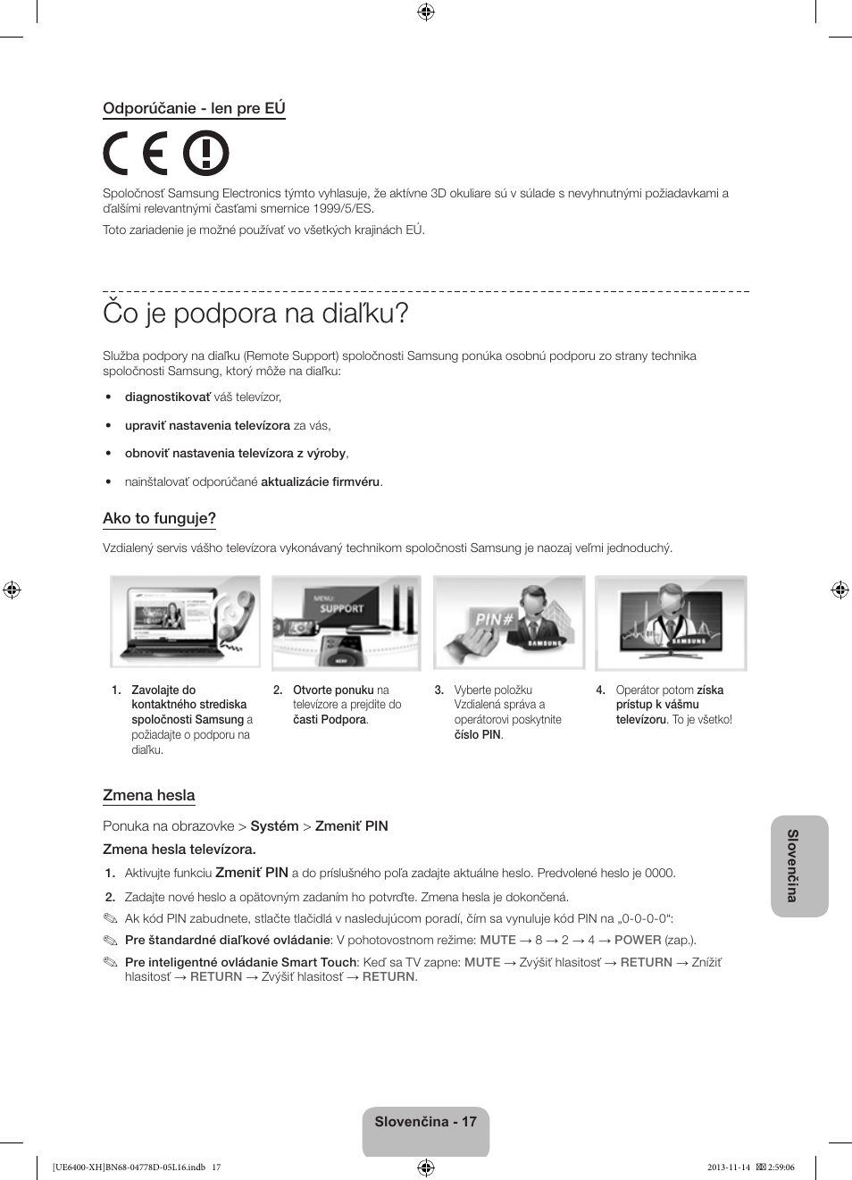 Čo je podpora na diaľku | Samsung UE40F6400AK User Manual | Page 185 / 385