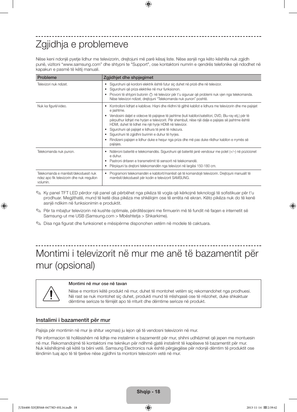 Zgjidhja e problemeve | Samsung UE40F6400AK User Manual | Page 258 / 385